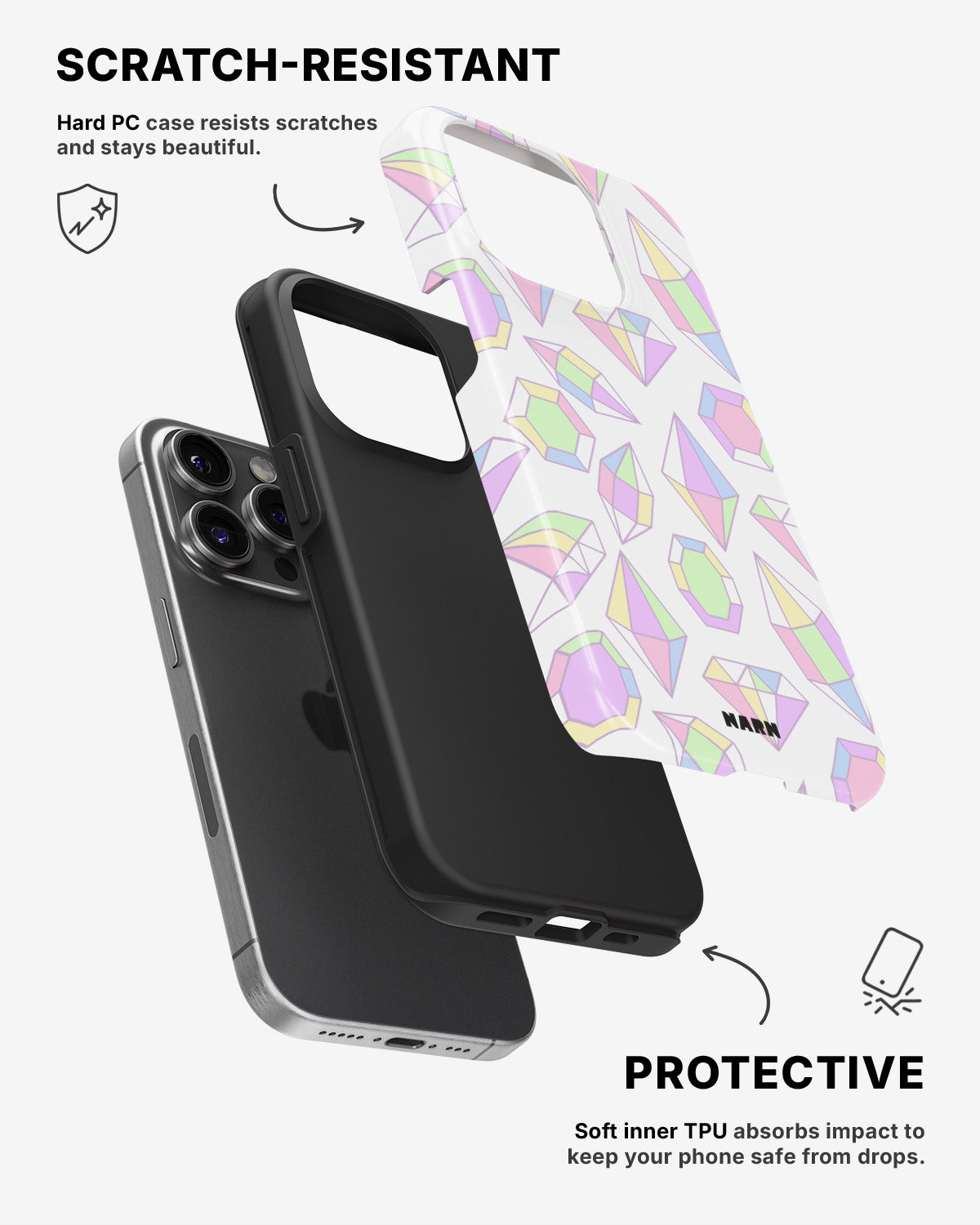 iPhone 14 Pro Tough Case – Diamonds - View 2