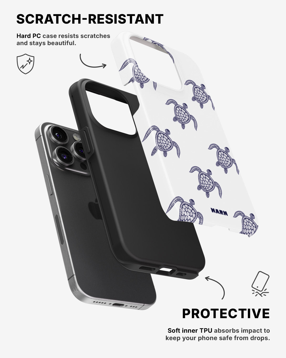 iPhone 14 Pro Tough Case – Blue Turtles - View 2
