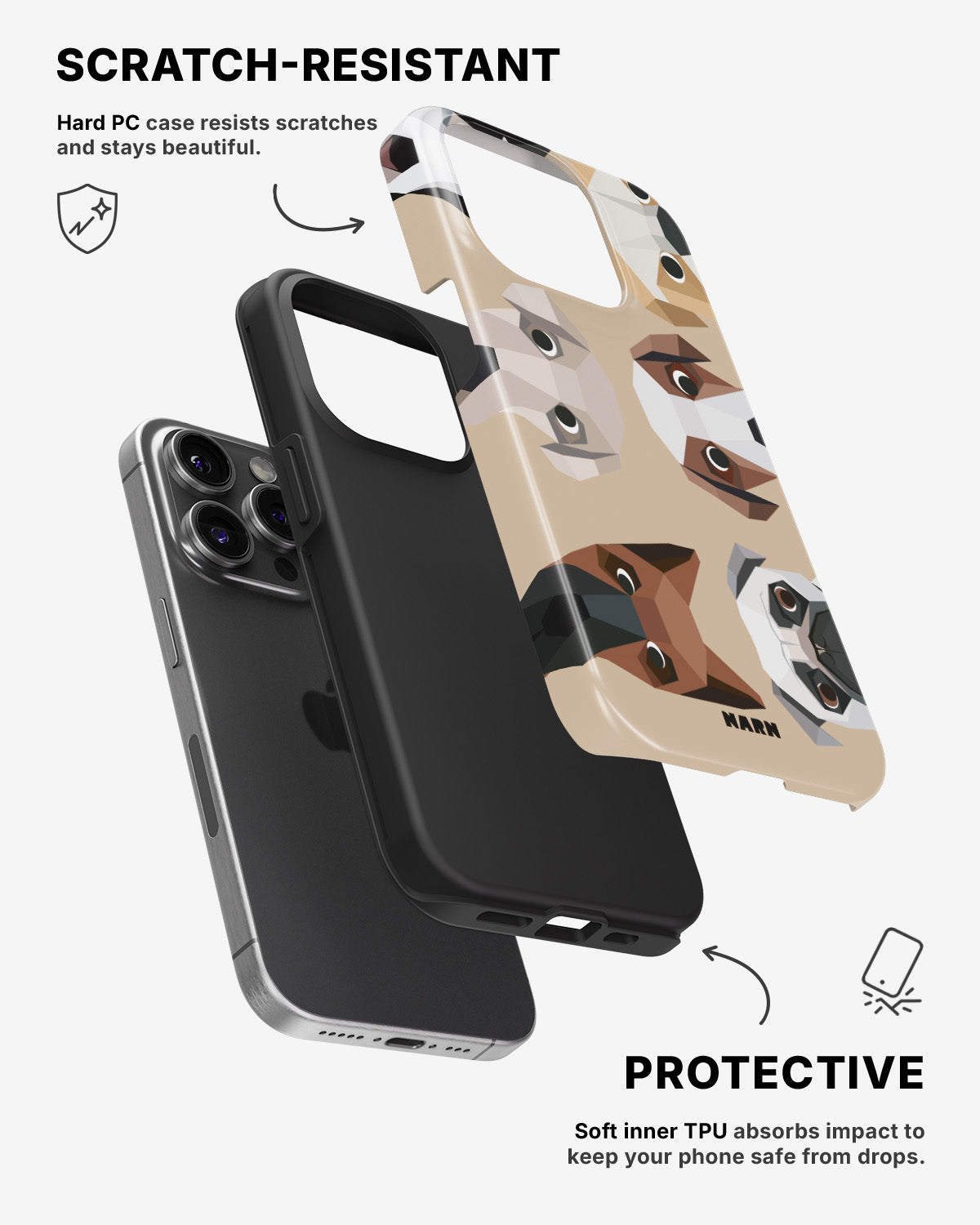 iPhone 14 Pro Tough Case – Cute Dogs - View 2