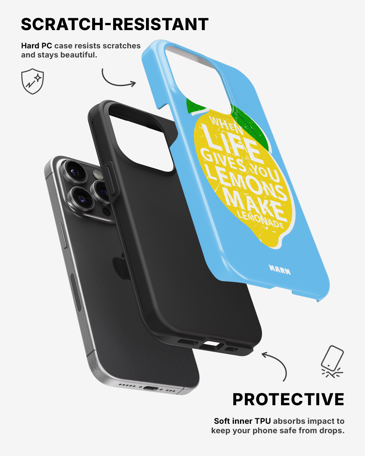 iPhone 14 Pro Tough Case – Lemon Quote - View 2