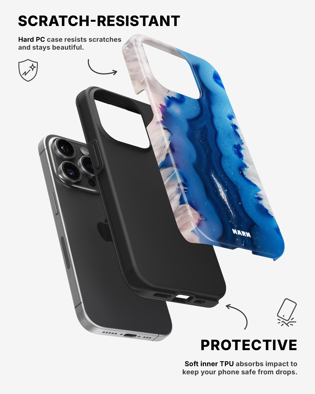 iPhone 14 Pro Tough Case – Blue Agate - View 2