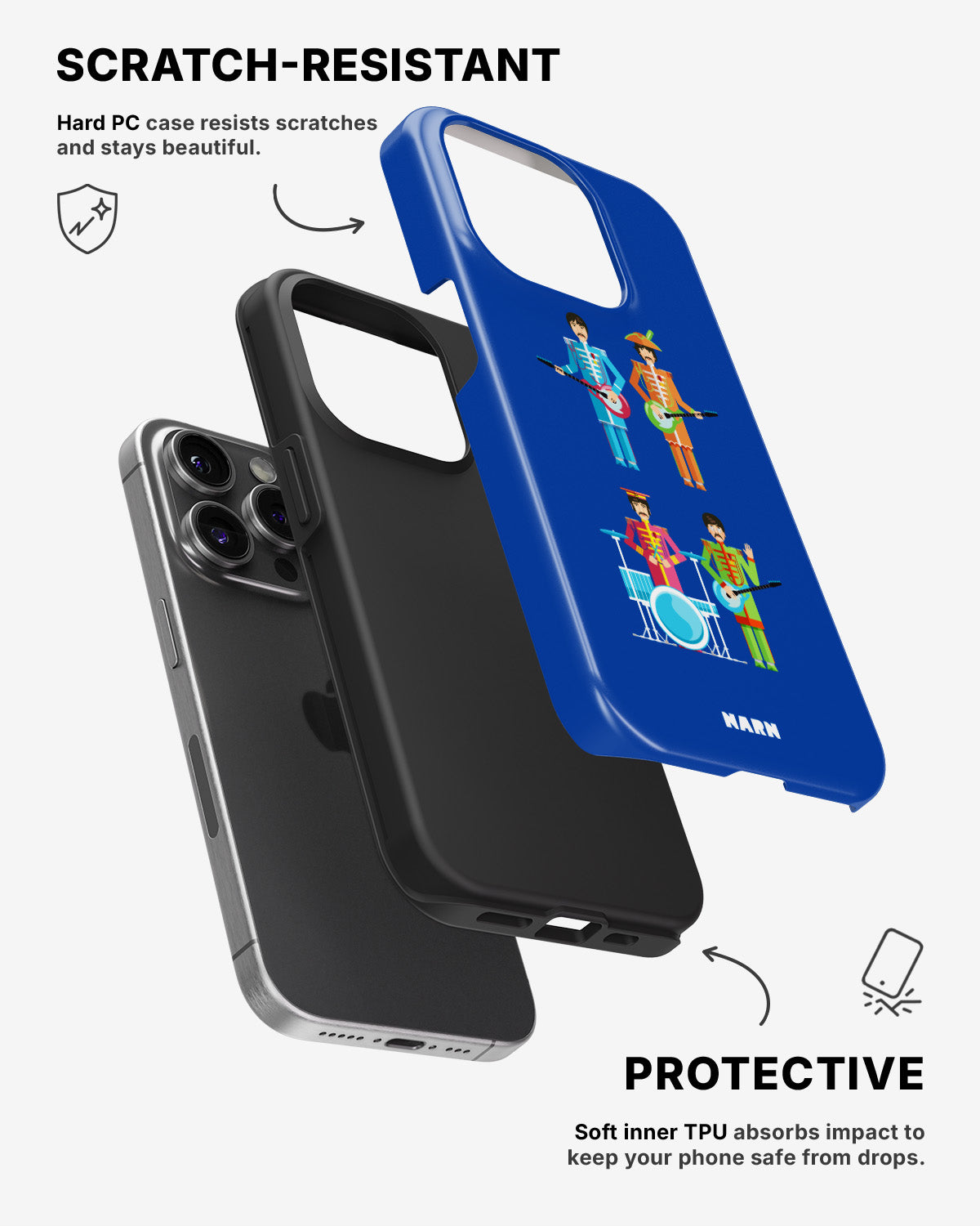 iPhone 14 Pro Tough Case – Beatles Blue - View 2