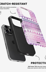 iPhone 14 Pro Tough Case – Purple Aztec - View 2