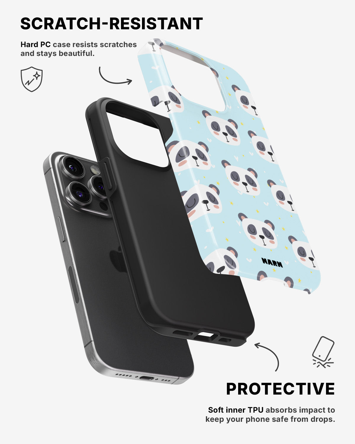 iPhone 14 Pro Tough Case – Panda Dreams - View 2