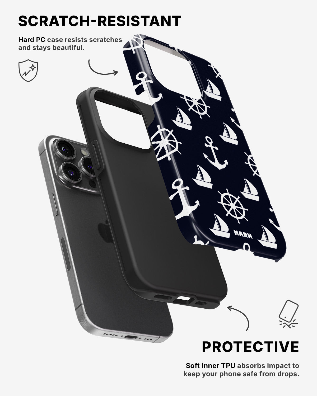 iPhone 14 Pro Tough Case – Deep Blue Voyage - View 2