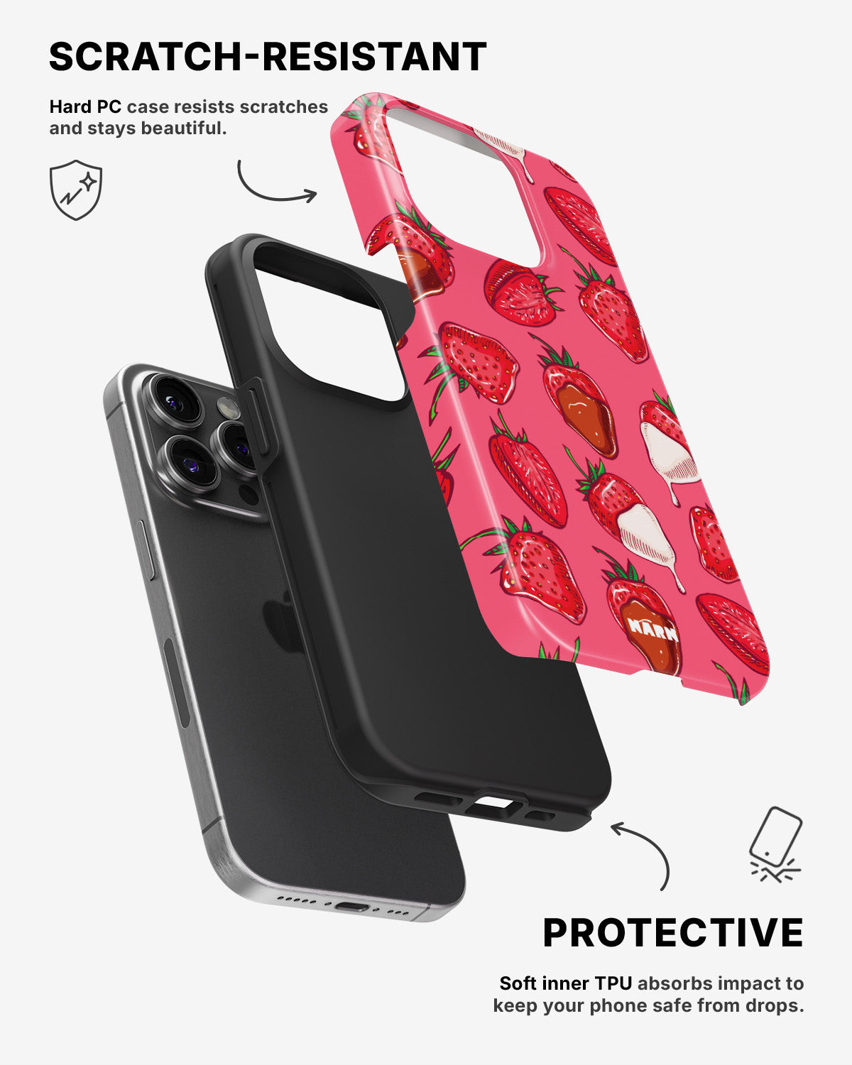 iPhone 14 Pro Tough Case – Strawberry Chocolate - View 2