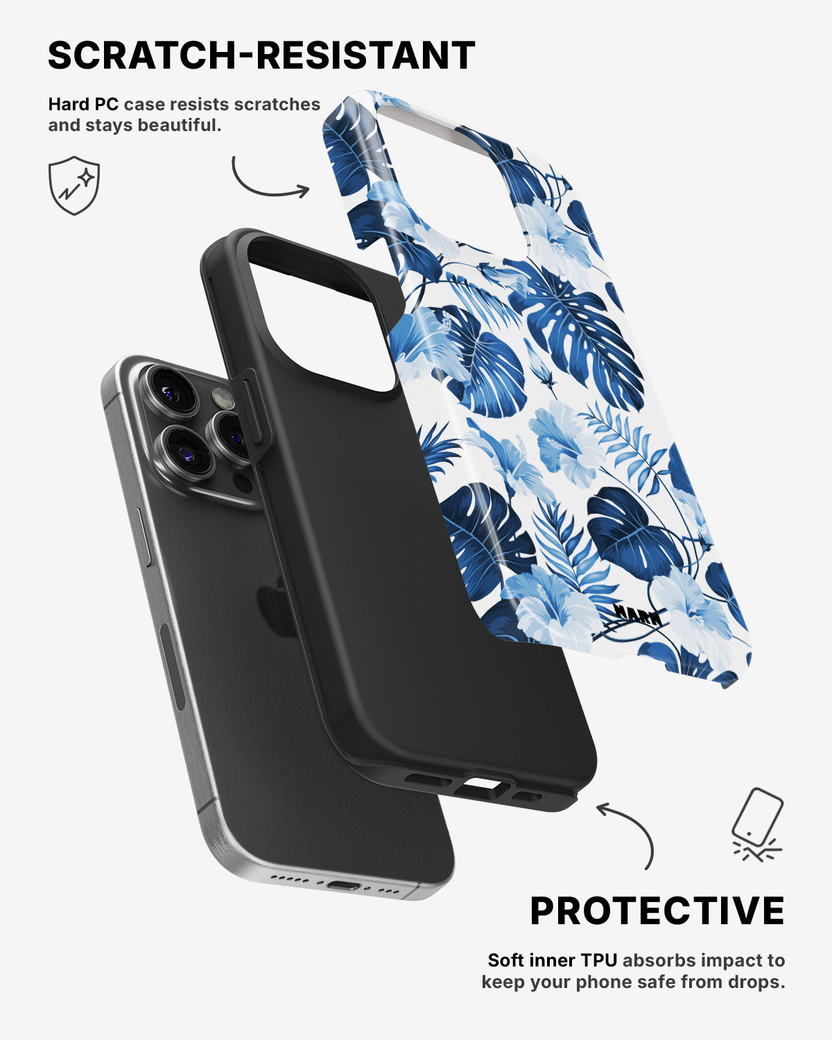 iPhone 14 Pro Tough Case – Blue Tropics - View 2