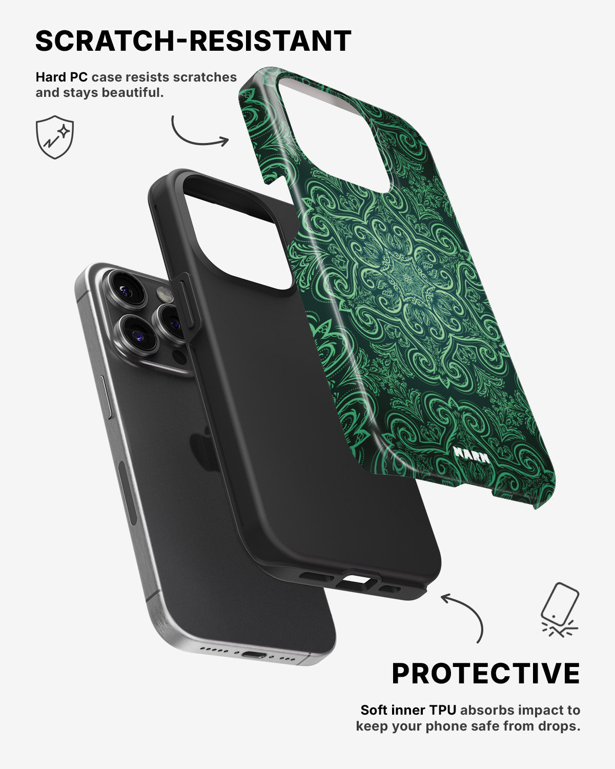 iPhone 14 Pro Tough Case – Retro Forest - View 2