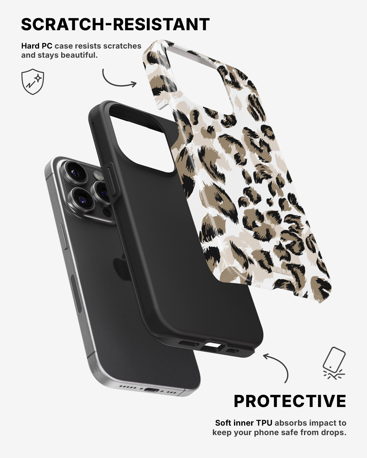 iPhone 14 Pro Tough Case – Snow Leopard - View 2