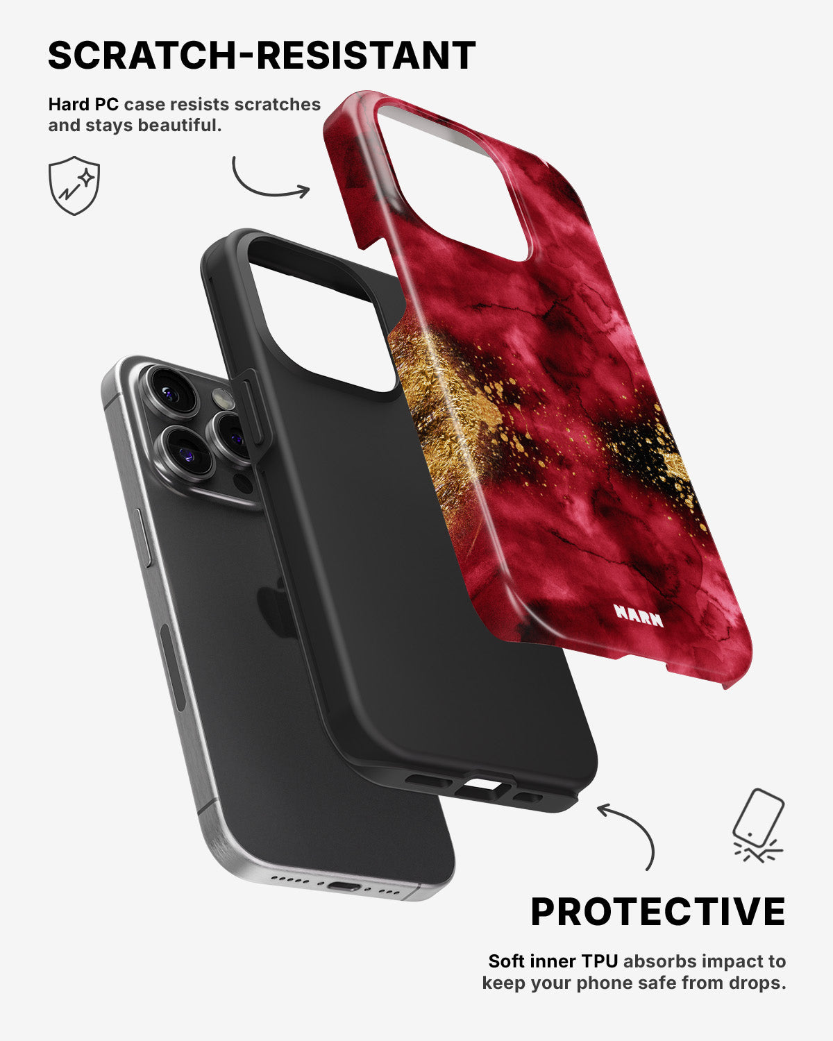 iPhone 14 Pro Tough Case – Burgendy Shimmer - View 2