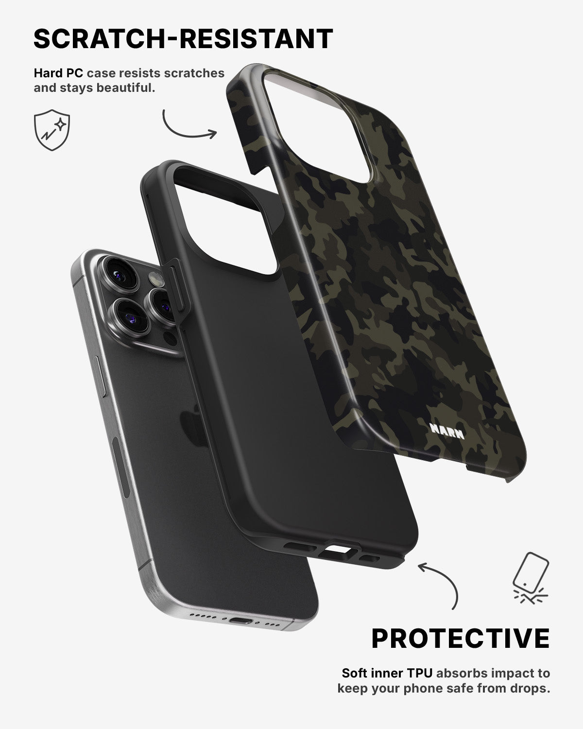 iPhone 14 Pro Tough Case – Jungle Green Camo - View 2