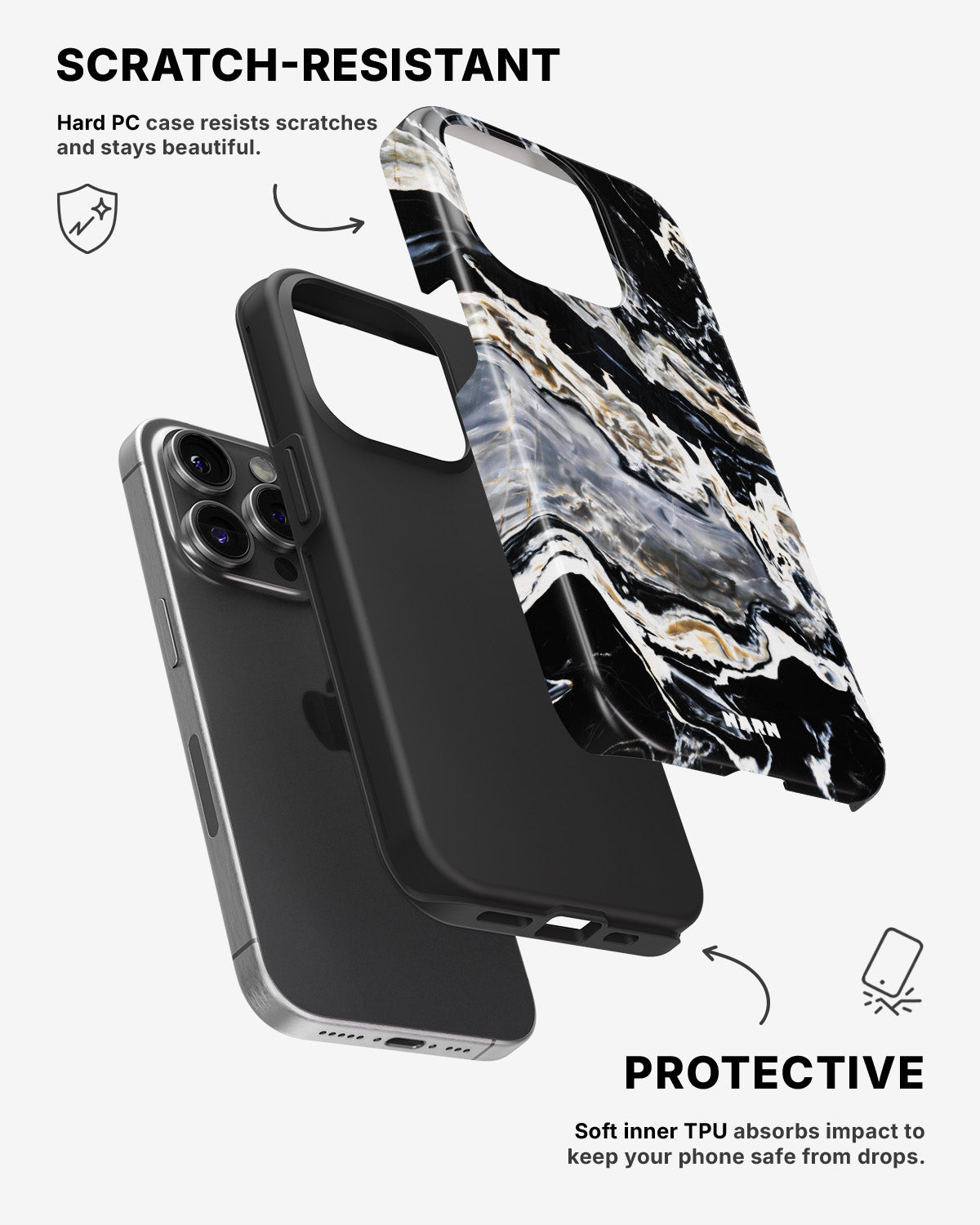 iPhone 14 Pro Tough Case – Dark Swirl - View 2