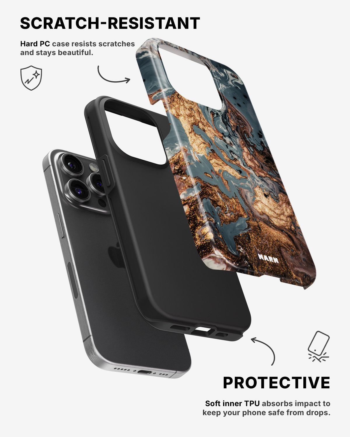iPhone 14 Pro Tough Case – Molten Gold - View 2