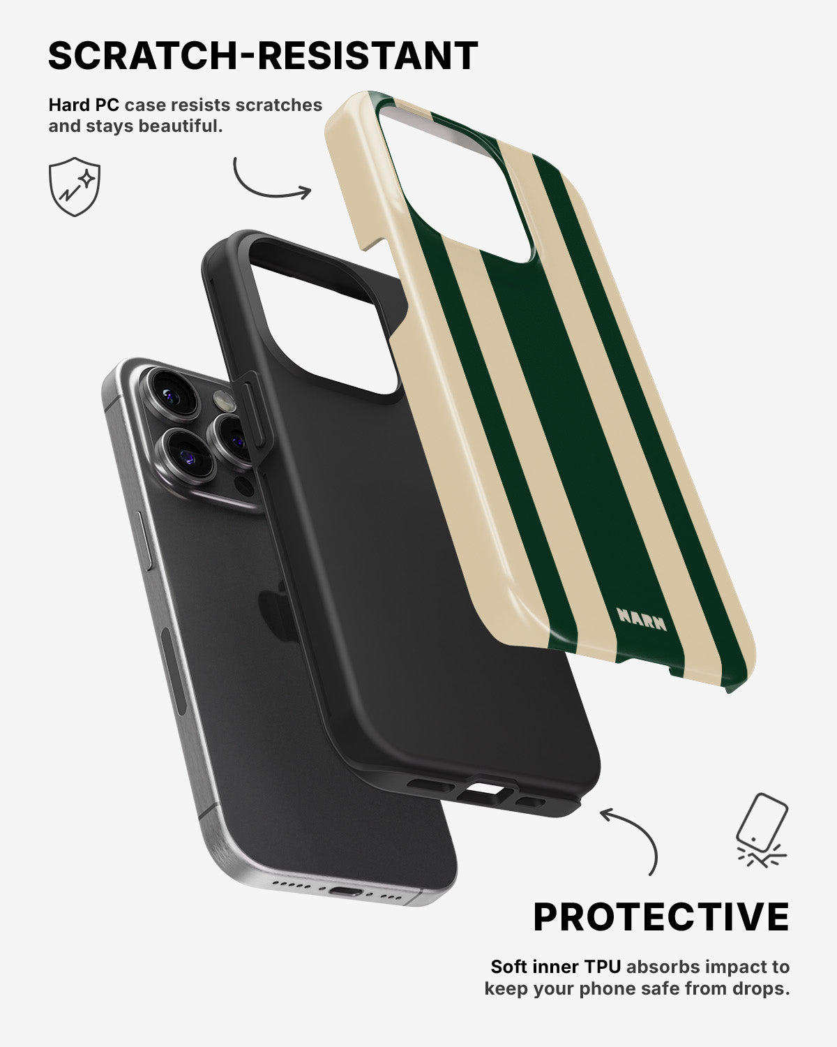 iPhone 14 Pro Tough Case – Vert Stripe - View 2
