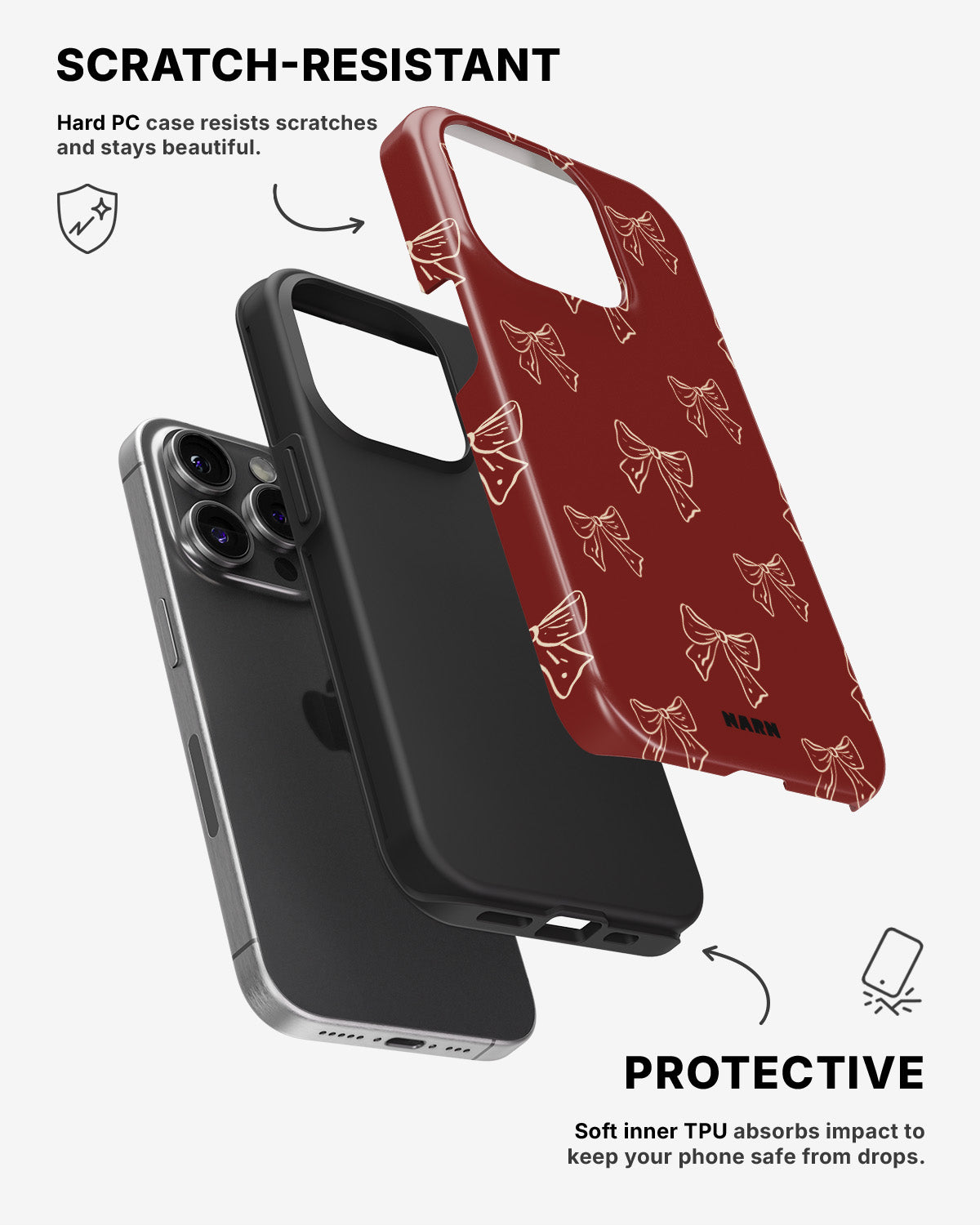 iPhone 14 Pro Tough Case – Cherry Bows - View 2