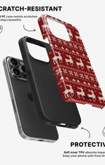 iPhone 14 Pro Tough Case – Reindeer Knit - View 2