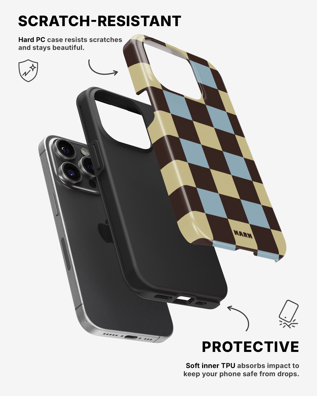 iPhone 14 Pro Tough Case – Butter Check - View 2