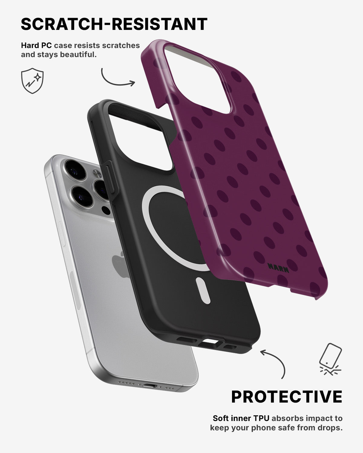 iPhone 14 Pro Tough Case – Plum - View 2