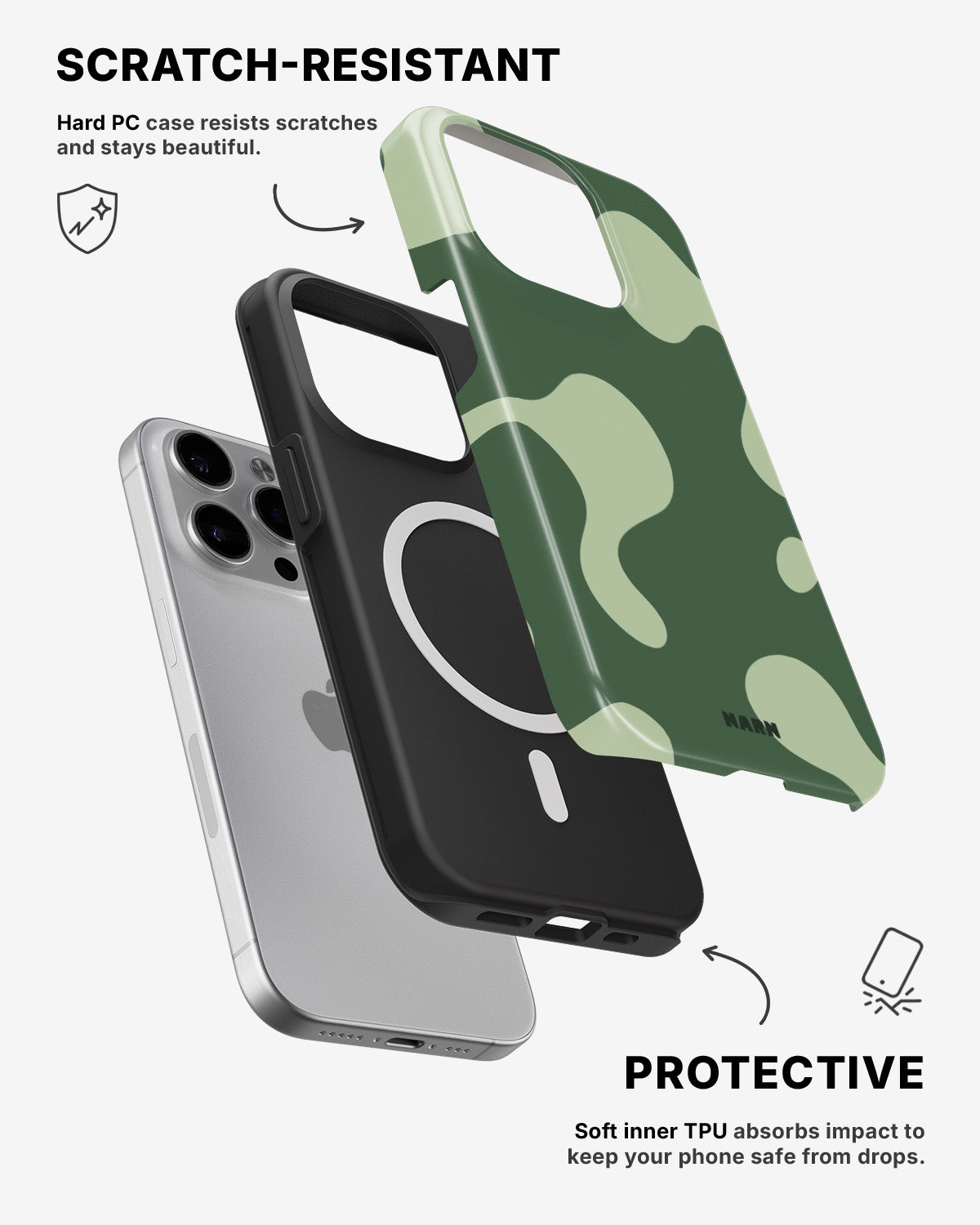 iPhone 14 Pro Tough Case – Green Blend - View 2