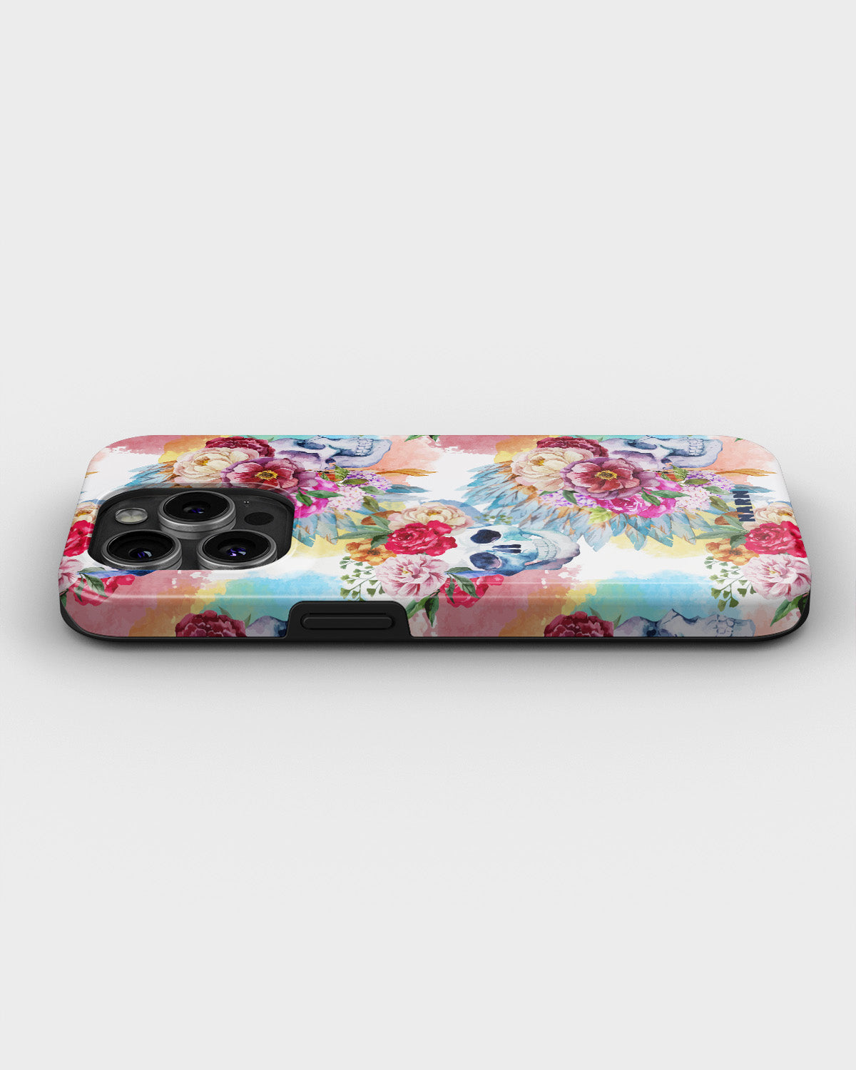 iPhone 14 Pro Tough Case – Flowered Skulls - View 3