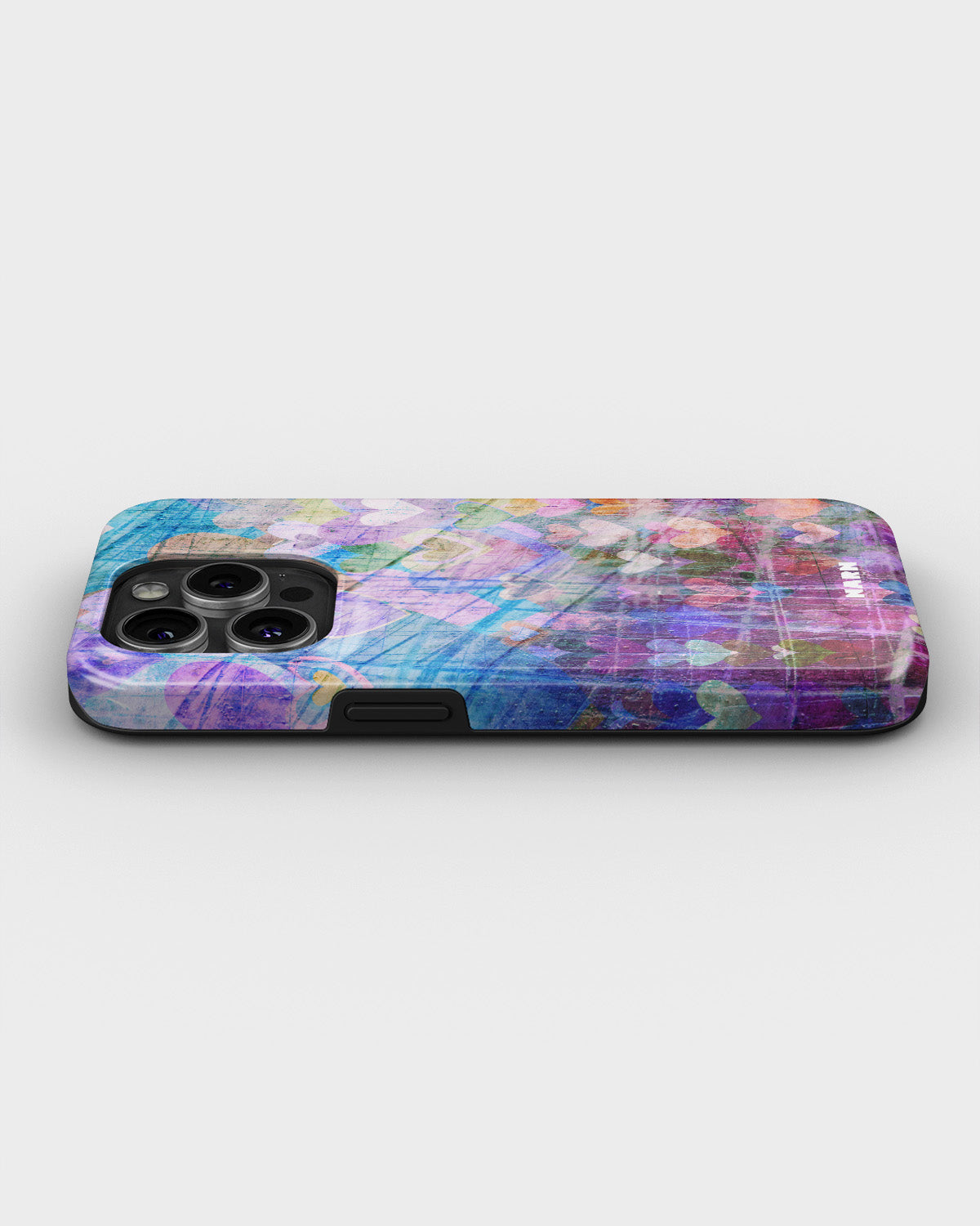iPhone 14 Pro Tough Case – Purple Hearts - View 3