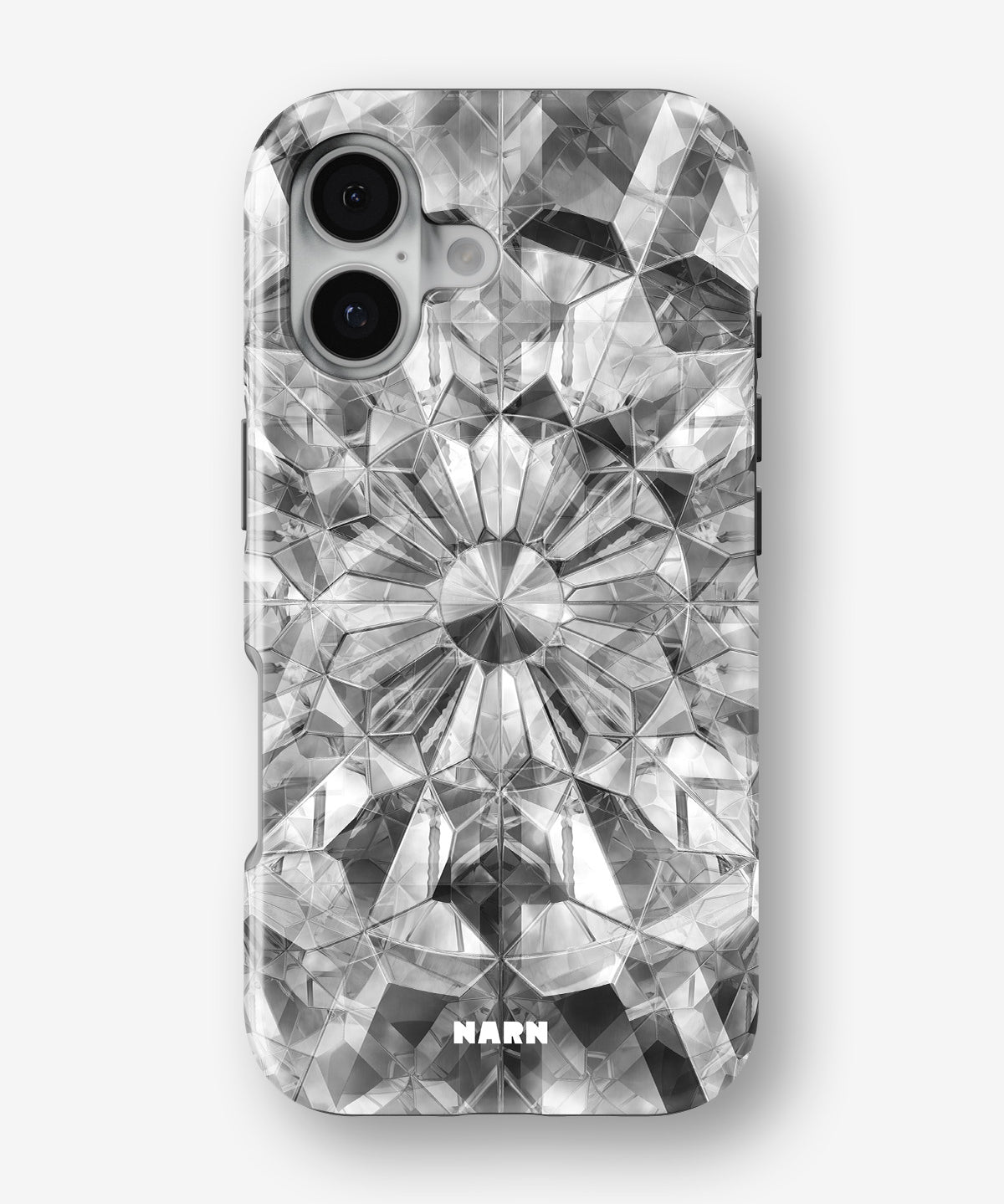 iPhone 16 Tough Case – Grey Crystals - View 1
