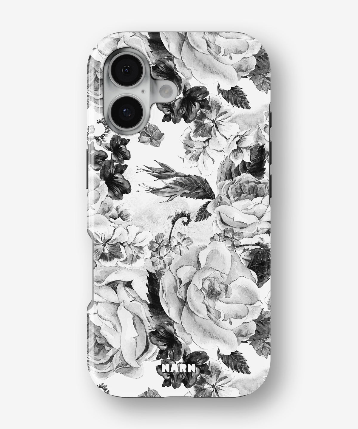 iPhone 16 Tough Case – Black & White Bloom - View 1