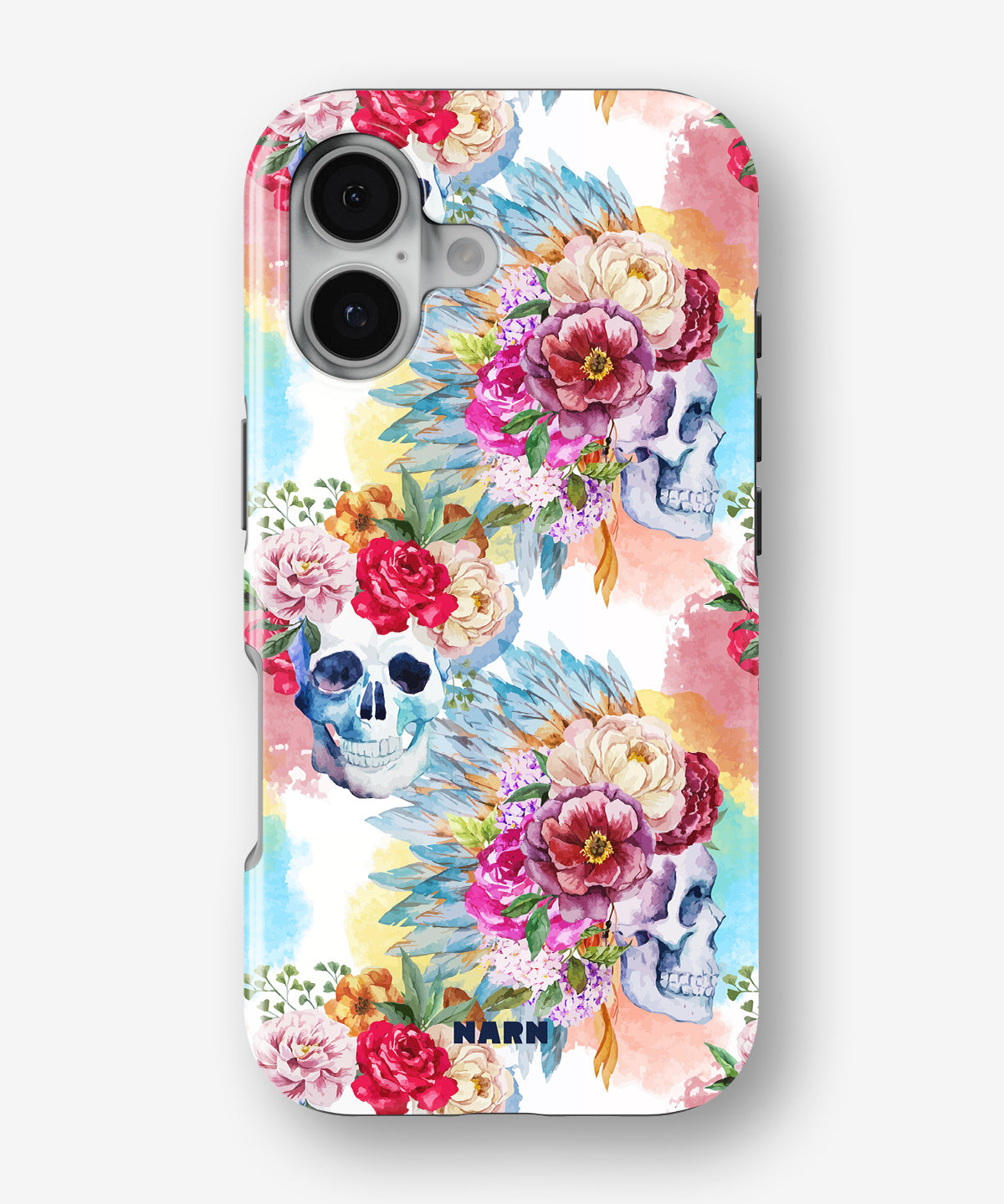 iPhone 16 Tough Case – Flowered Skulls - View 1