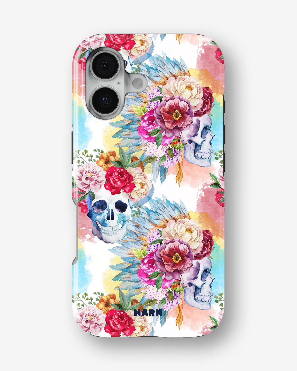 iPhone 16 Tough Case – Flowered Skulls - View 1