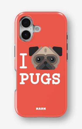iPhone 16 Tough Case – I Love Pugs - View 1
