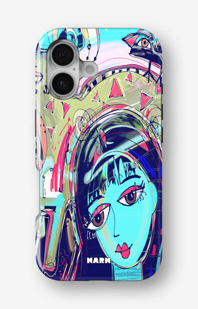 iPhone 16 Tough Case – Abstract Cat - View 1