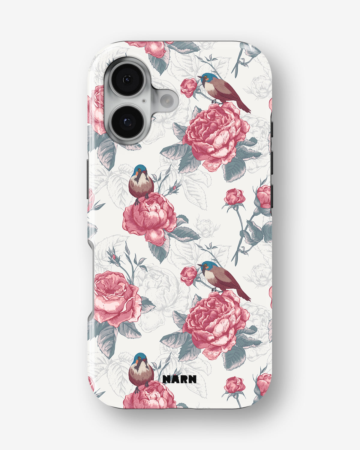 iPhone 16 Tough Case – Birds Among Roses - View 1