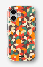 iPhone 16 Tough Case – Retro Geometric - View 1