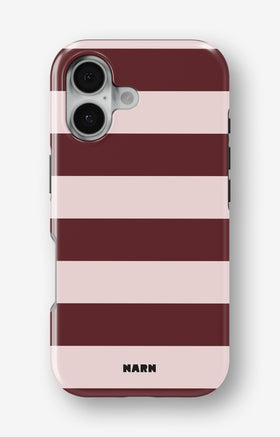 iPhone 16 Tough Case – Cranberry Stripe - View 1