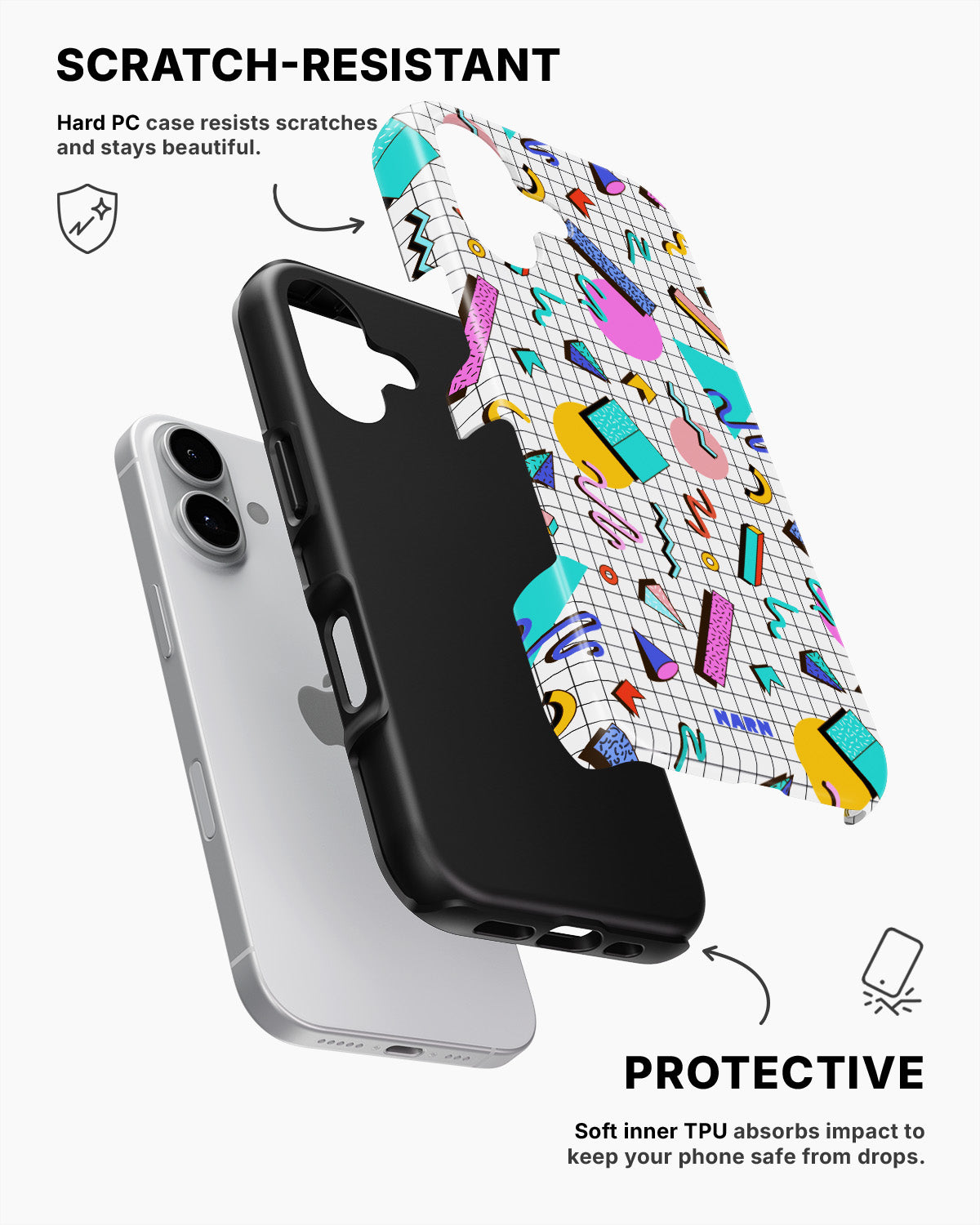 iPhone 16 Tough Case – 80s Memphis - View 2