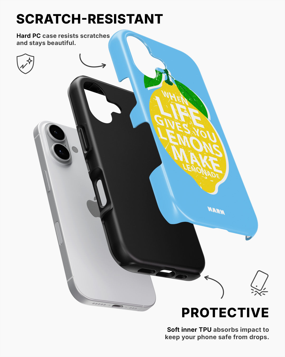 iPhone 16 Tough Case – Lemon Quote - View 2