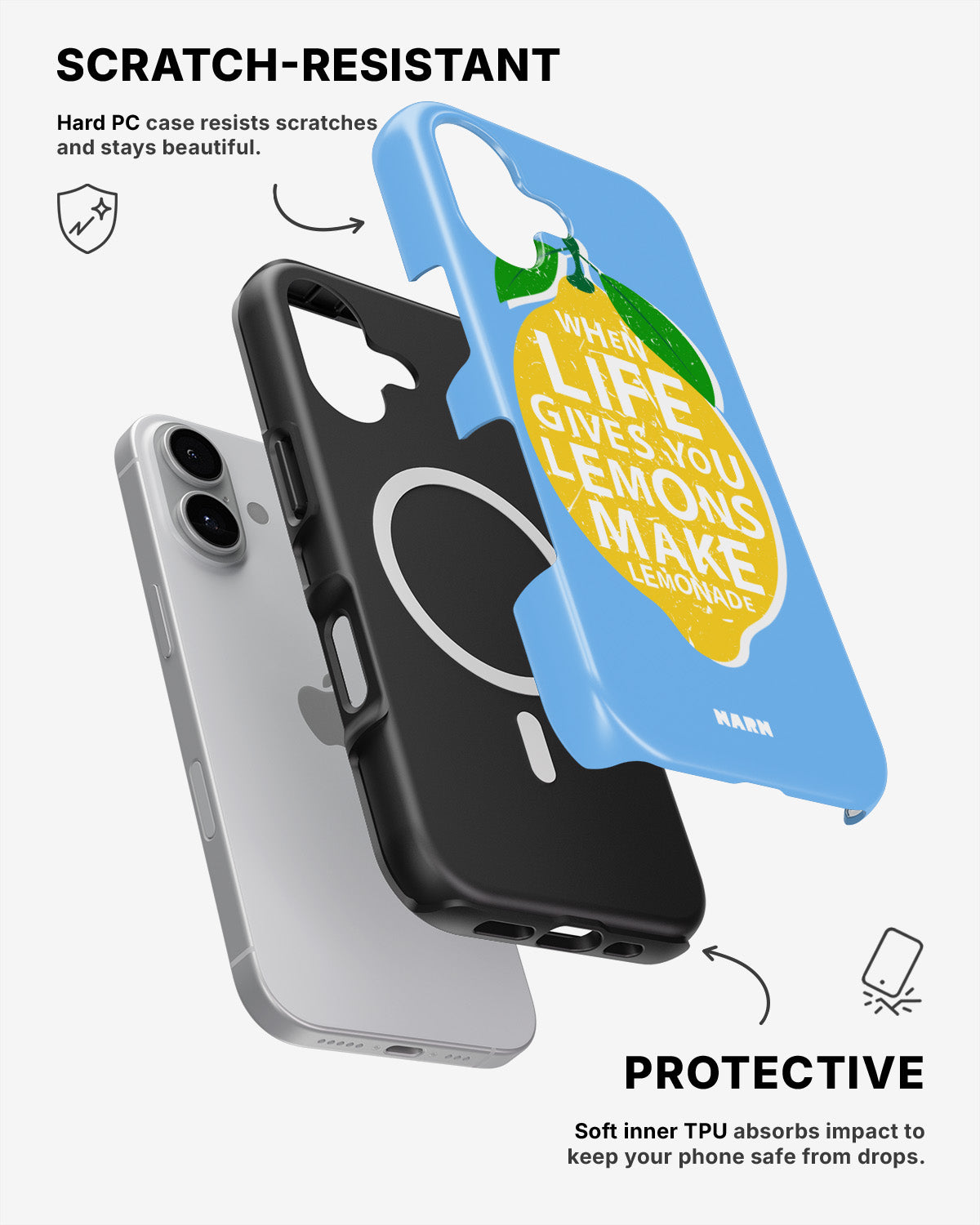 iPhone 16 Tough Case – Lemon Quote - View 2