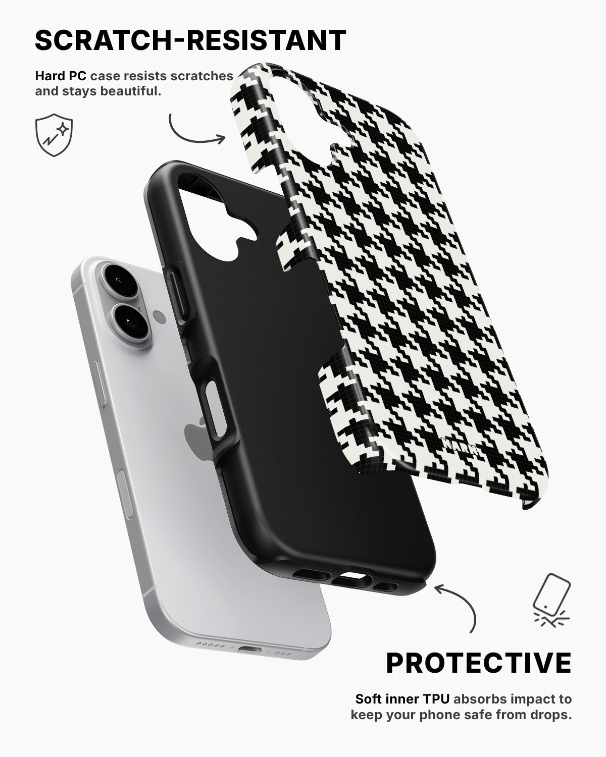 iPhone 16 Tough Case – Houndstooth - View 2