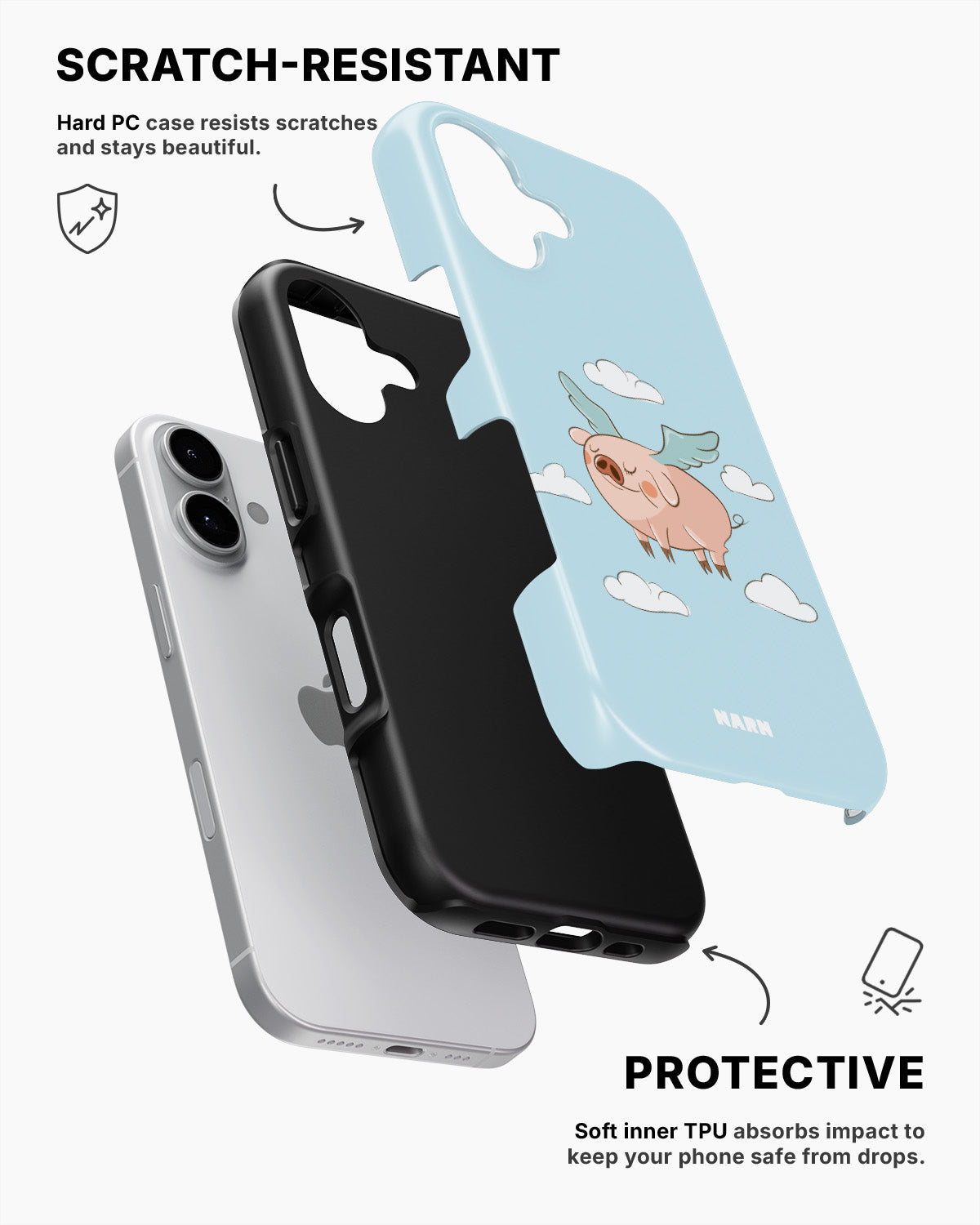 iPhone 16 Tough Case – Dreamy Pig - View 2