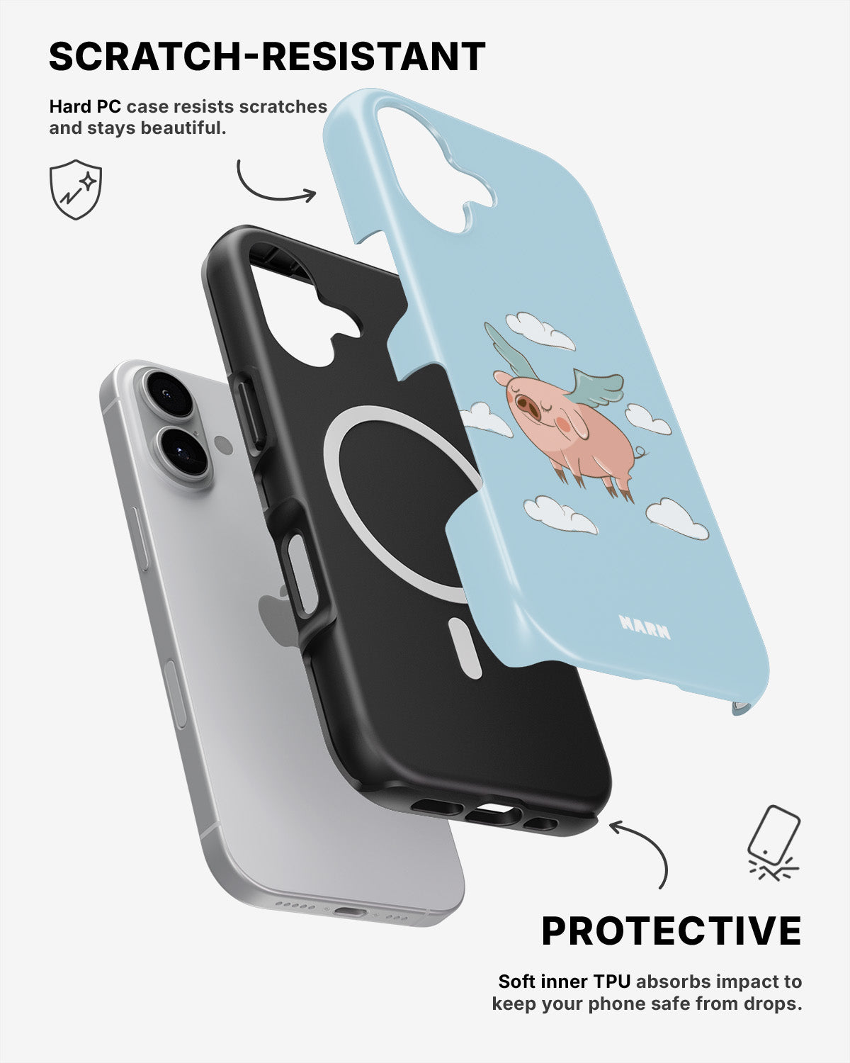 iPhone 16 Tough Case – Dreamy Pig - View 2