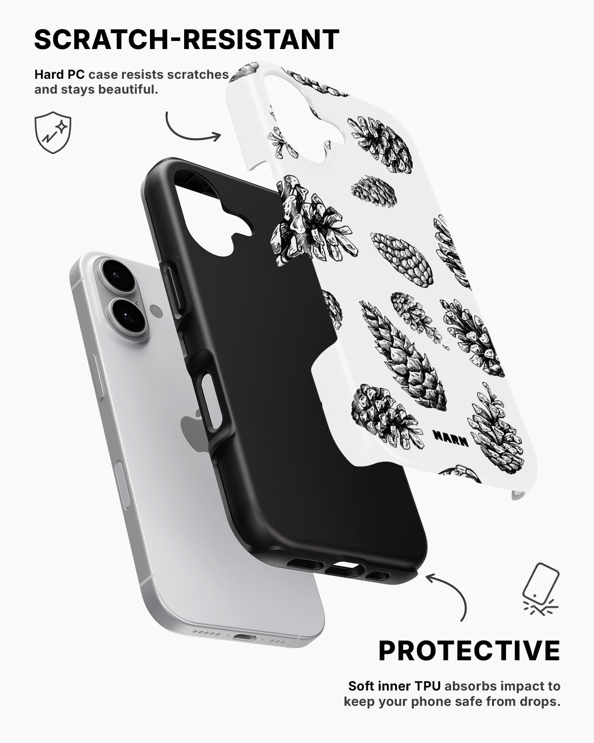 iPhone 16 Tough Case – Pine Cones - View 2