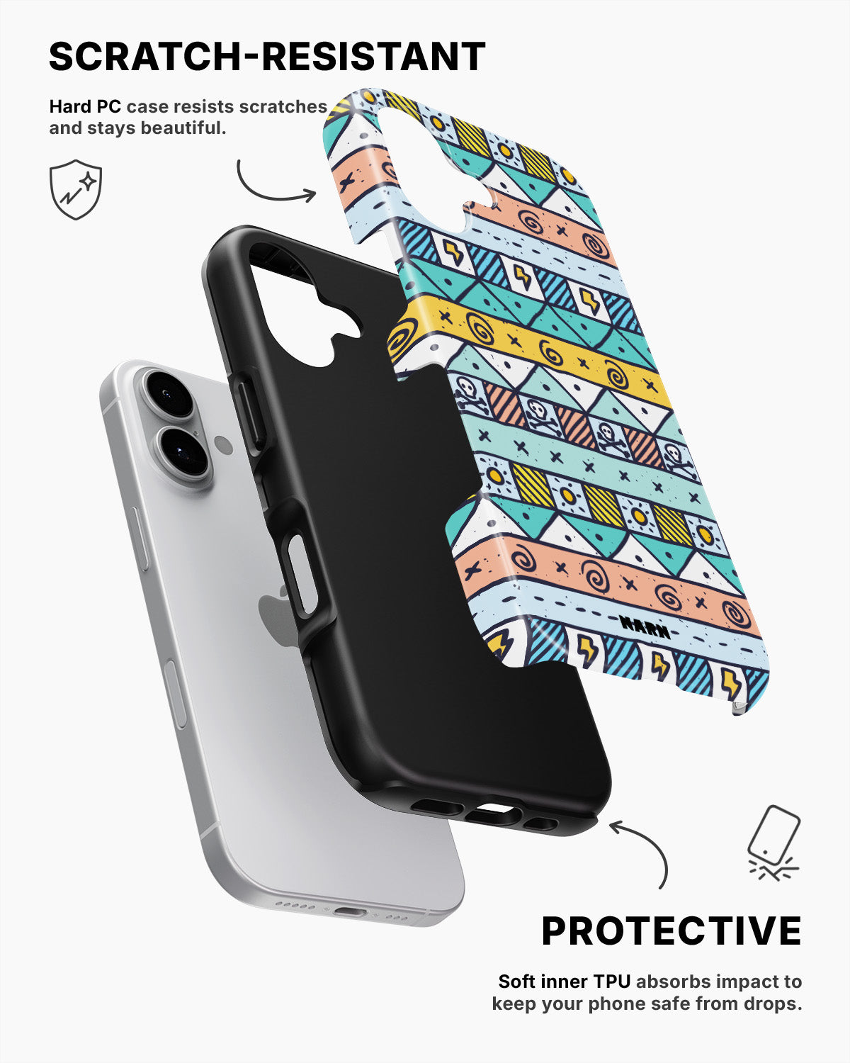 iPhone 16 Tough Case – Cute Pattern - View 2