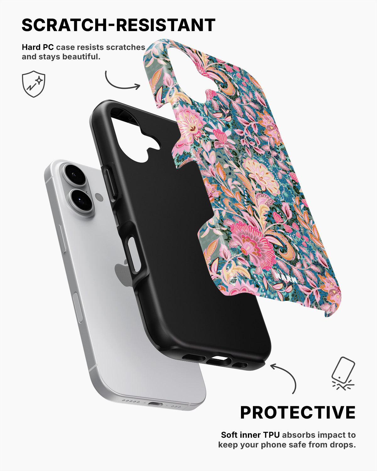 iPhone 16 Tough Case – Fantasy Flowers - View 2