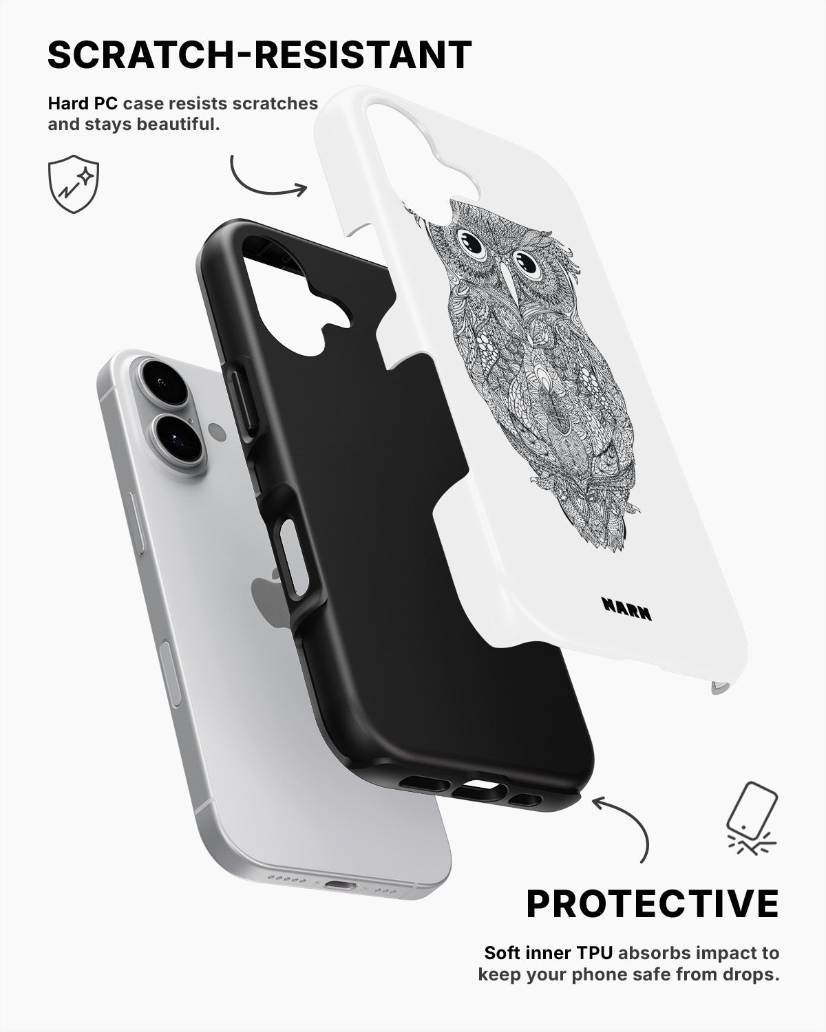 iPhone 16 Tough Case – Owl - View 2