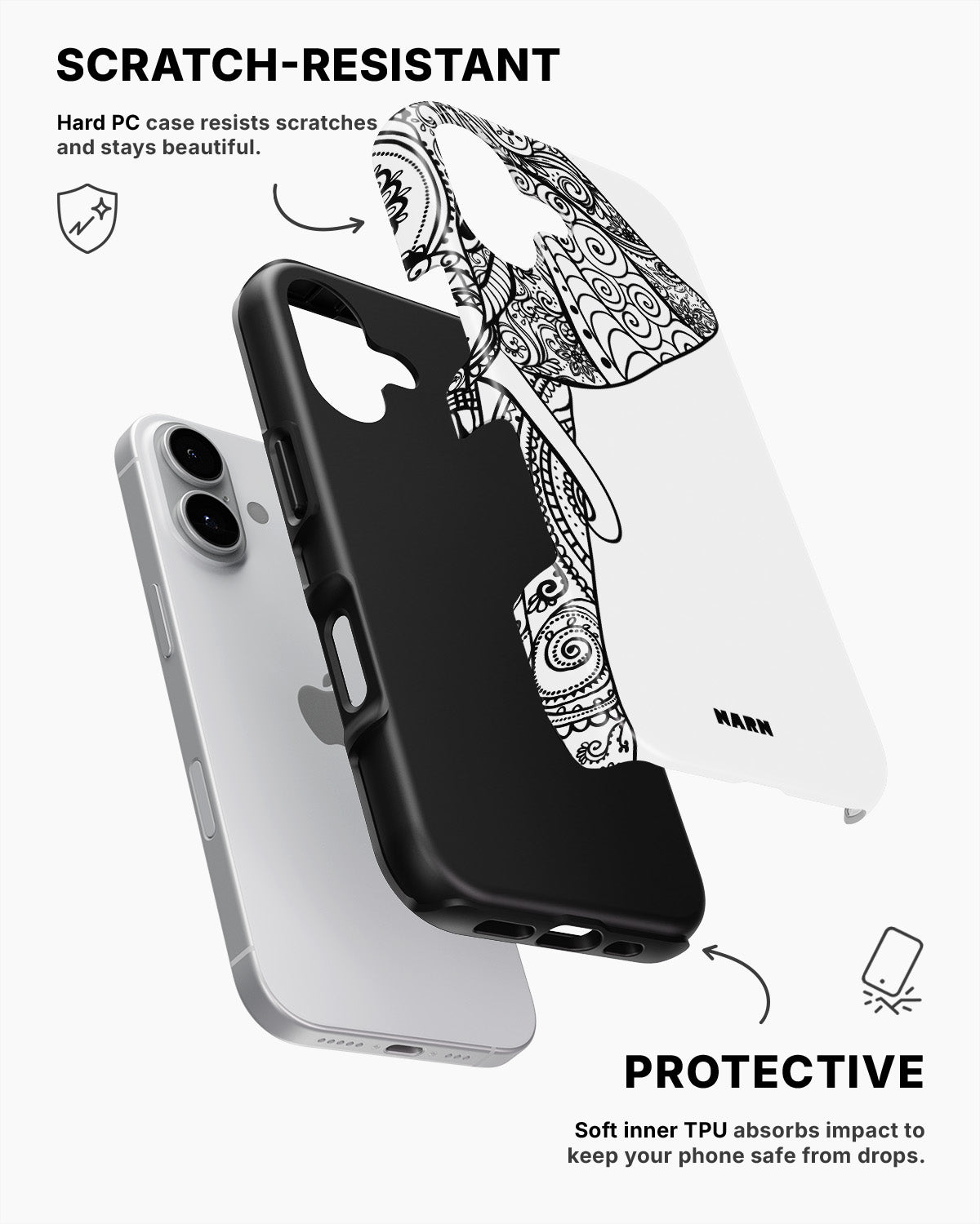 iPhone 16 Tough Case – Mandala Elephant - View 2