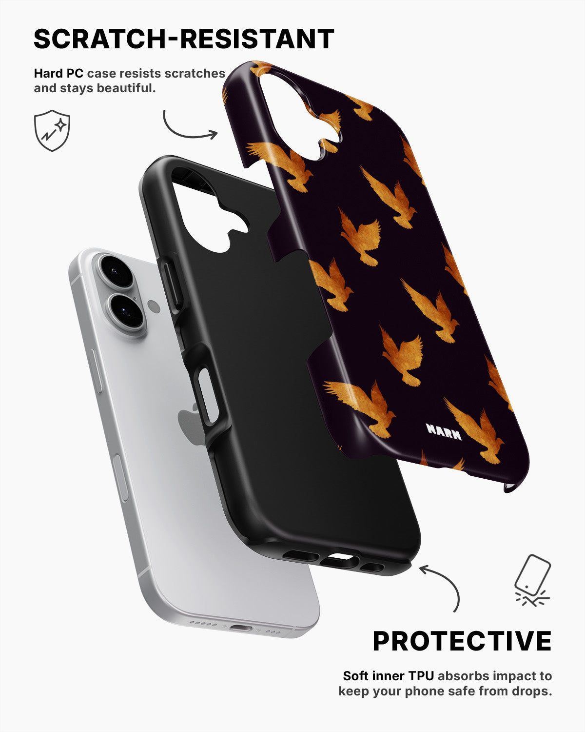 iPhone 16 Tough Case – Royal Doves - View 2