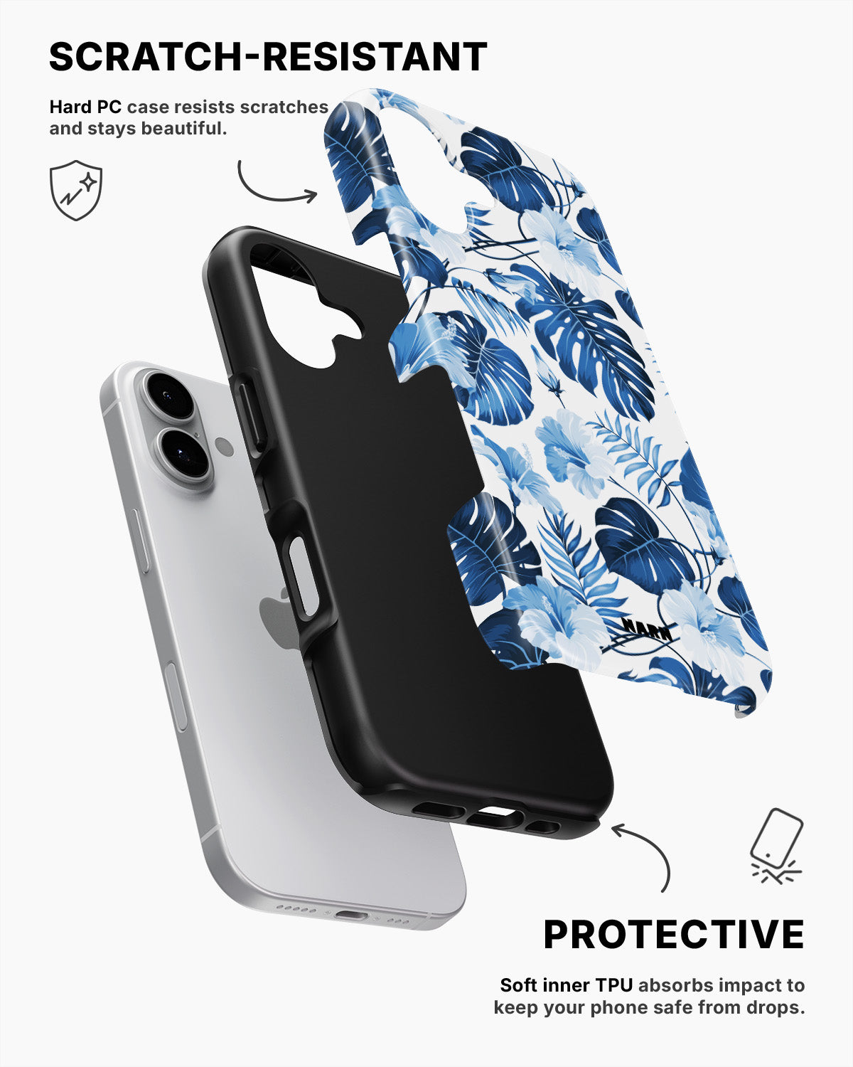 iPhone 16 Tough Case – Blue Tropics - View 2