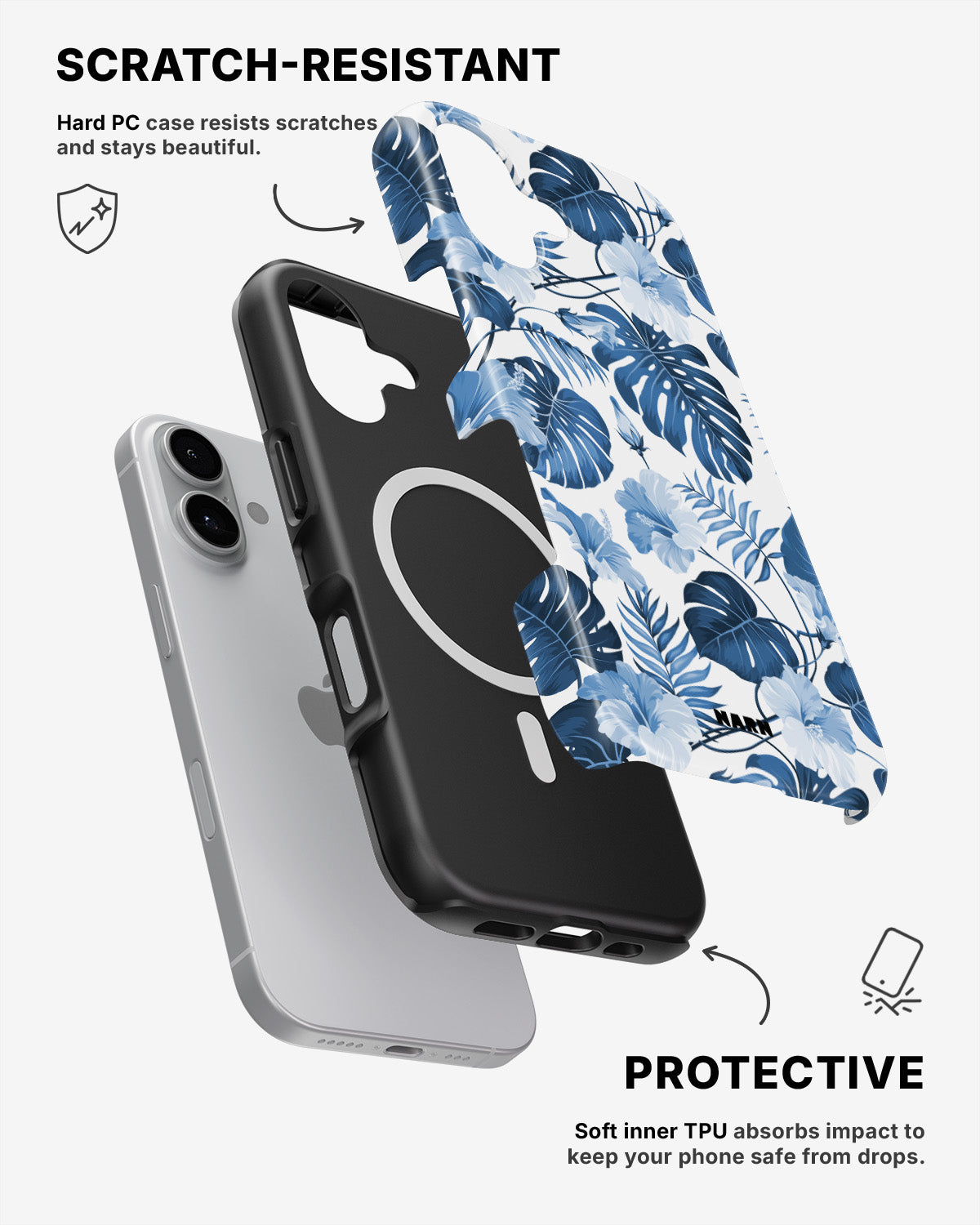 iPhone 16 Tough Case – Blue Tropics - View 2