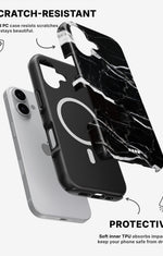 iPhone 16 Tough Case – Black Marble - View 2