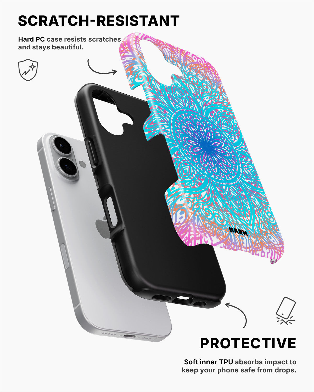 iPhone 16 Tough Case – Pastel Mandala - View 2